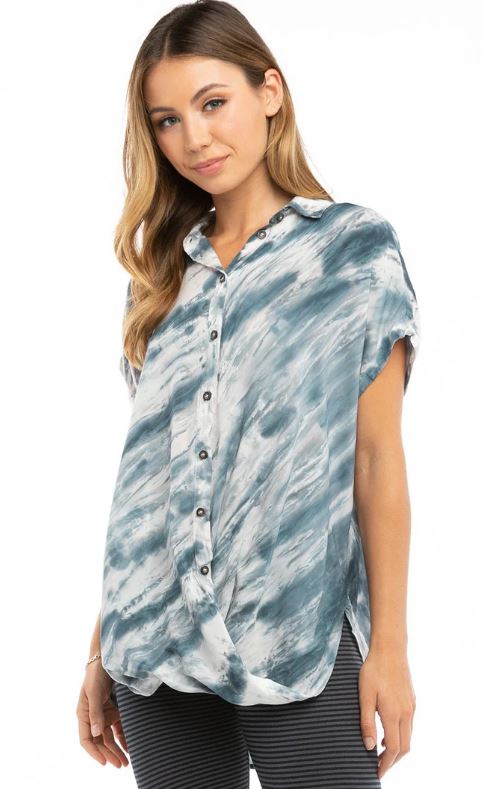 Twisty Button Front Shirt