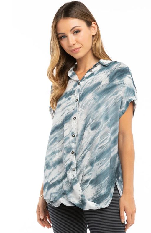 Twisty Button Front Shirt