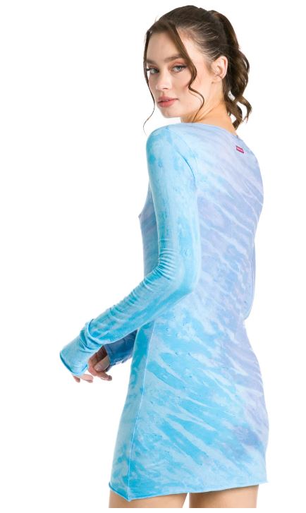 Long Skinny Tee with Rainbow Horizon and Mineral Wash Tie Dyes