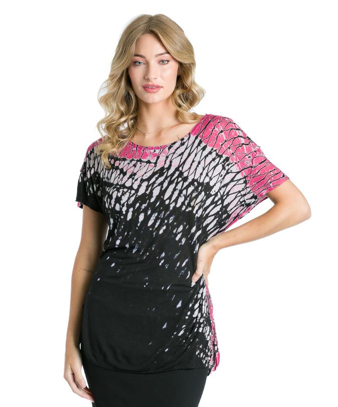 Scoop Neck Slide Tee - with Tie Dyes