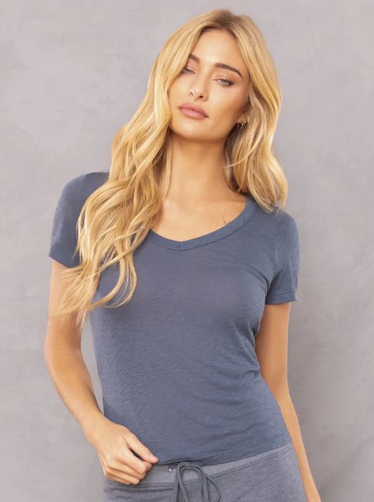 Slub V Neck T