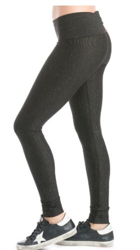Micro Stripe Performance Rolldown Ankle Leggings