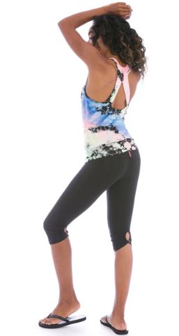 Rolldown Button Back Knee Leggings - Basic Black