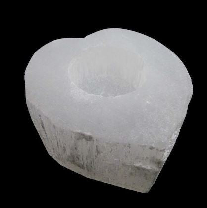 Selenite Heart Tealight Holder