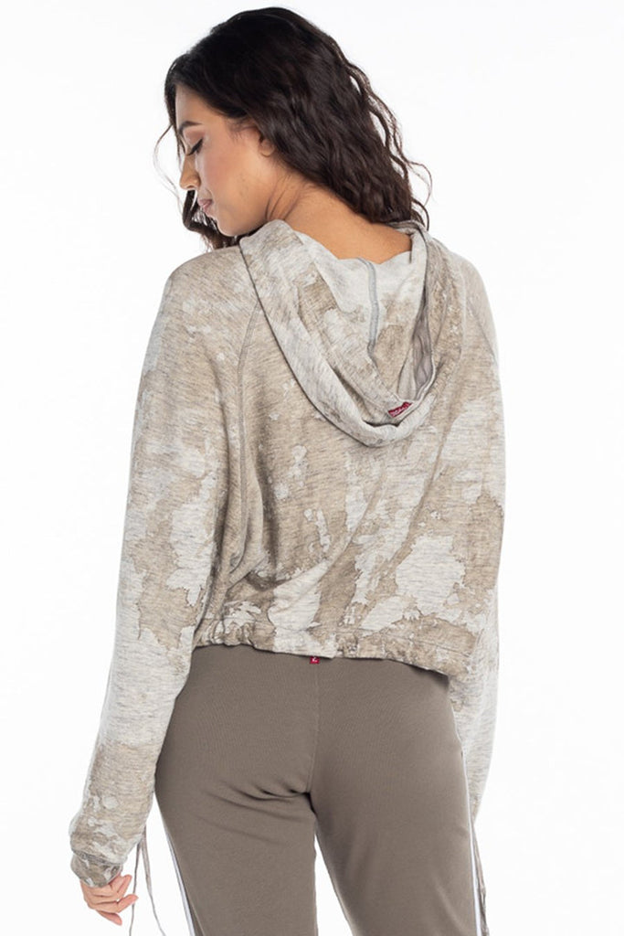 Crop Boxy Drawstring Hoodie Sweatshirt