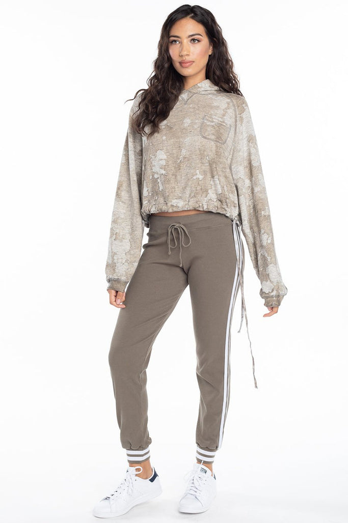 Crop Boxy Drawstring Hoodie Sweatshirt