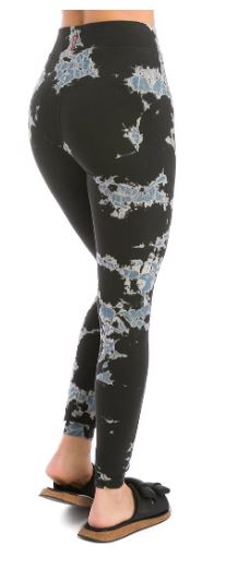 Hi Rise Ankle Leggings with Acid Spiral, Iceberg and Stormwash Tie Dyes