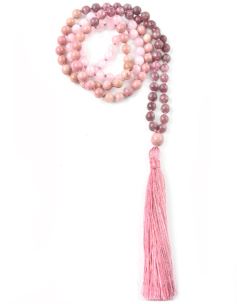 TRUE HEART OMBRE - Mauve Heart Chakra Ombre Mala