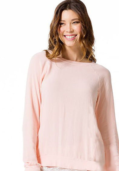 Long Sleeve Raglan Sweatshirt with Tie Dye - Pranachic