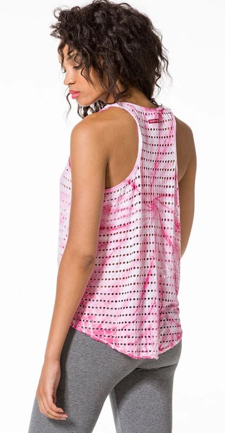 Slouchy 'Holey' Racerback Tank with Spiral Dye