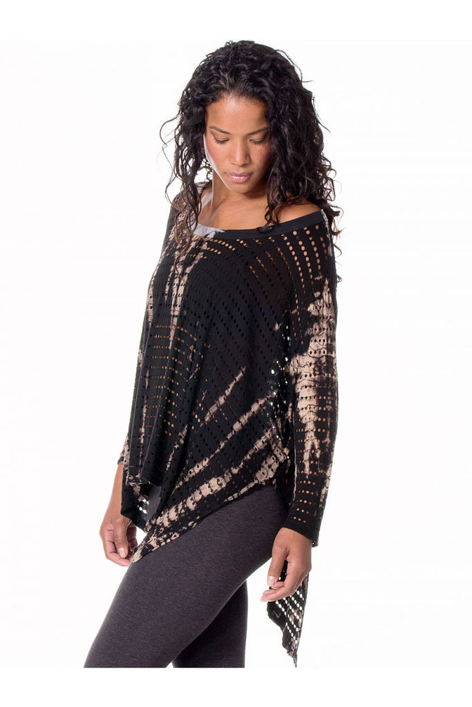 Holey Jersey Oversized 3/4 Sleeve Tunic - with Tie Dye - Pranachic