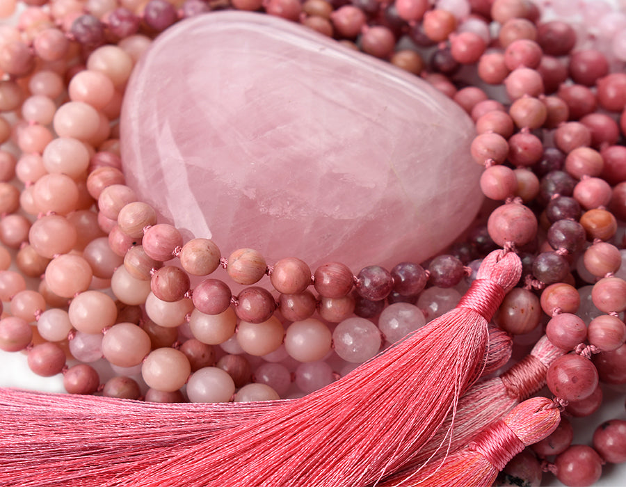 TRUE HEART OMBRE - Mauve Heart Chakra Ombre Mala