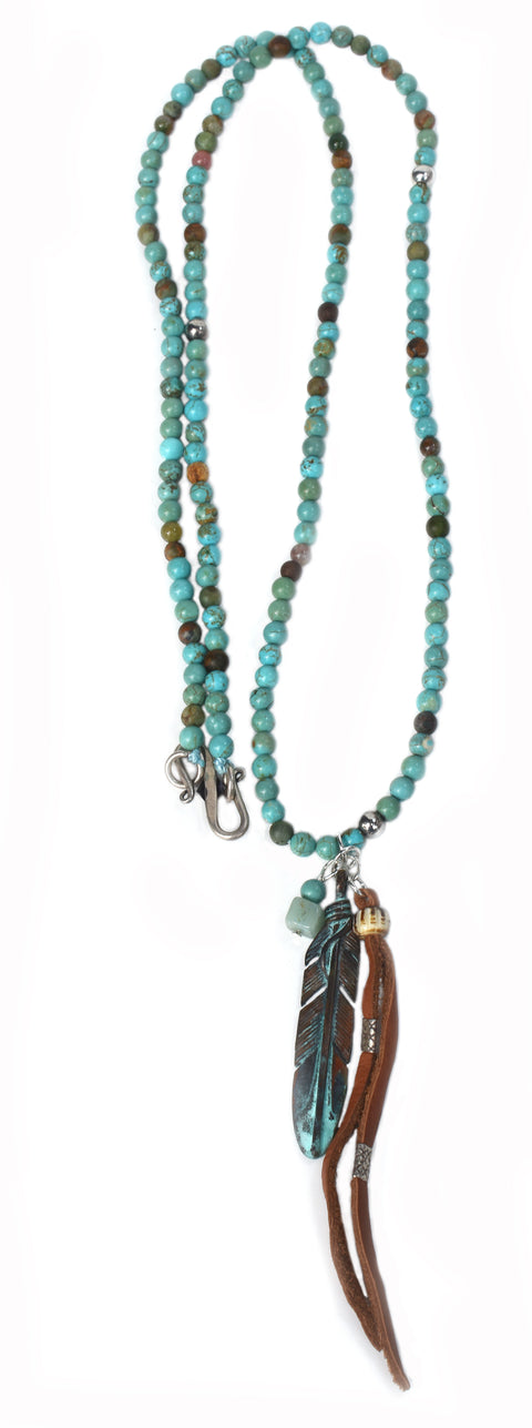 Jade Sky - Turquoise Lariat with Charms