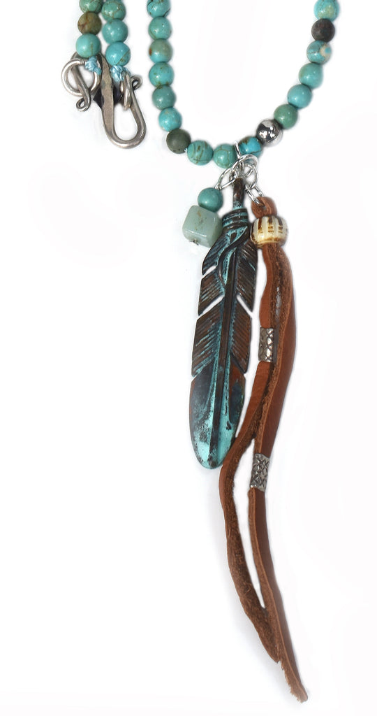 Jade Sky - Turquoise Lariat with Charms