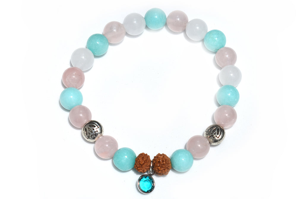 Teal Lotus Love Bracelet - Pranachic
