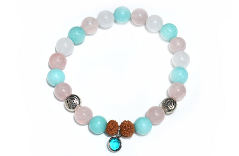Teal Lotus Love Bracelet - Pranachic