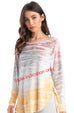 Long Sleeve Velvety Shoulder Slide Raglan Tee - with Tie Dye