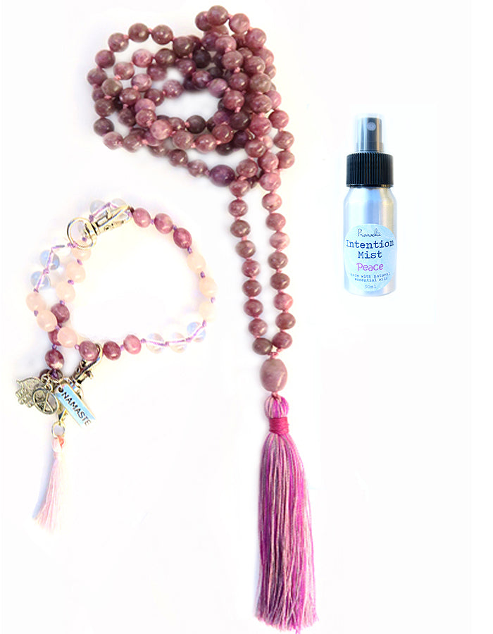 Peace Collection - TRUE SERENITY Mala, Pratinu Peace Mala Bracelet and Peace Intention Mist - Pranachic