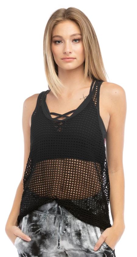 Power Mesh Slouchy Tank