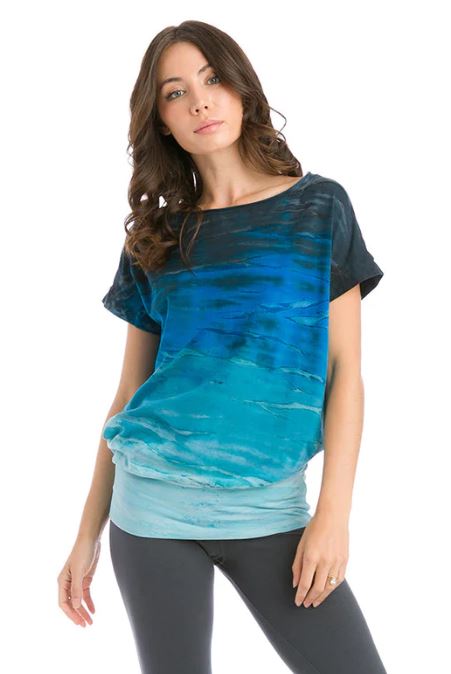 Short Sleeve Blouson T with Tie Dyes