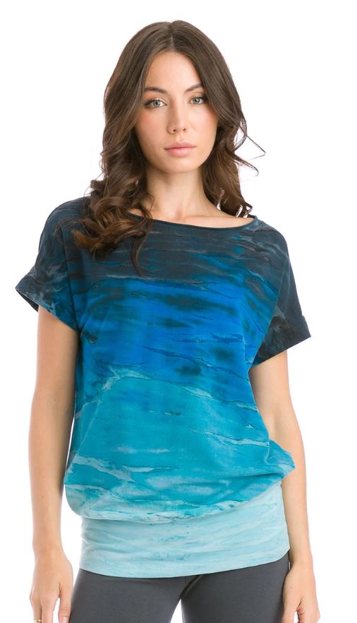 Short Sleeve Blouson T with Tie Dyes