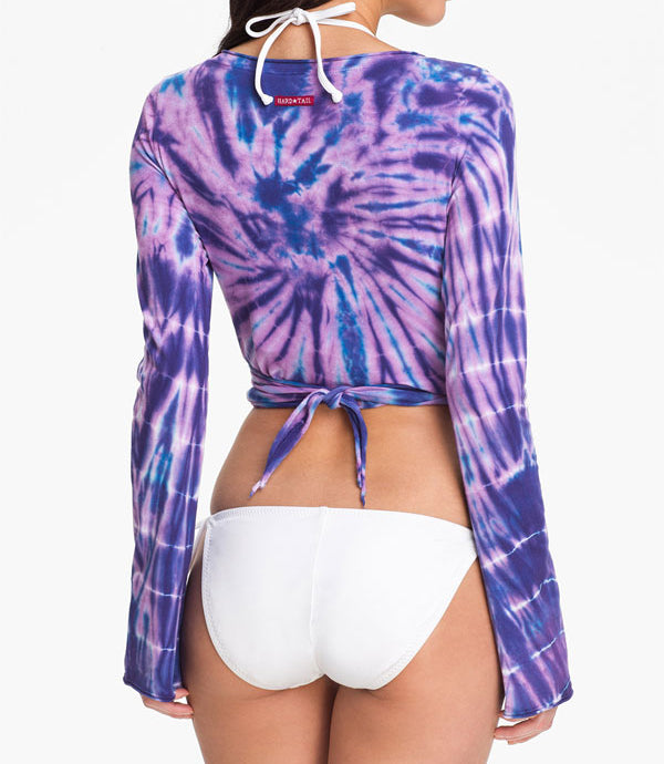 Crop Bell Sleeve Tie Front Wrap