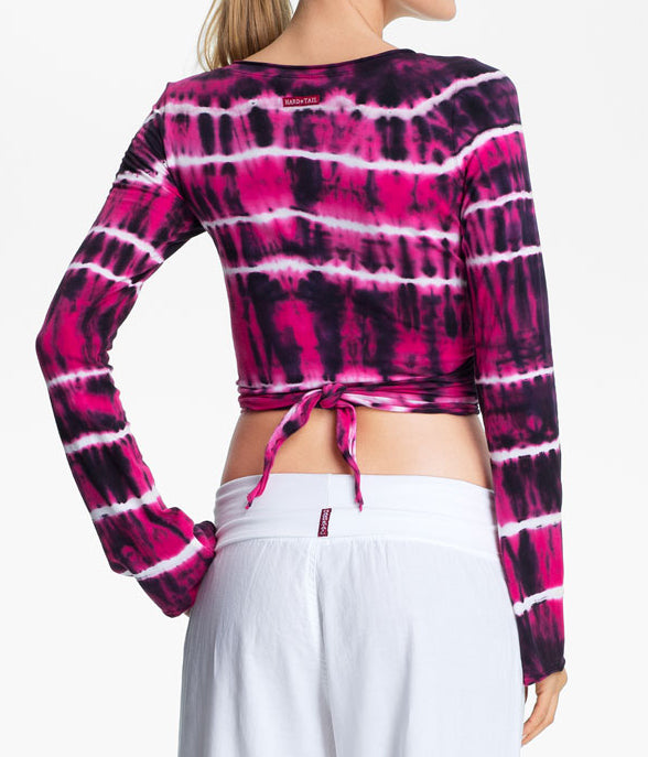 Crop Bell Sleeve Tie Front Wrap