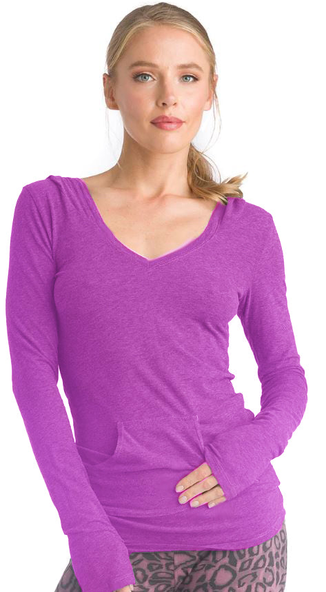 V Neck Skinny Hoodie