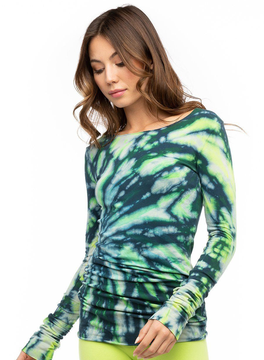 Long Skinny Tee with Storm Wash, Iceberg, Lizard and Electric Spiral Tie Dyes
