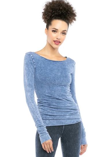 Long Skinny Tee with Rainbow Horizon and Mineral Wash Tie Dyes