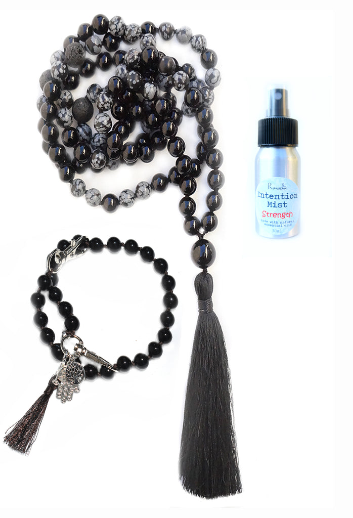 Strength Collection - TRUE WARRIOR Mala, Pratinu Mastered Strength Mala Bracelet and Strength Intention Mist - Pranachic
