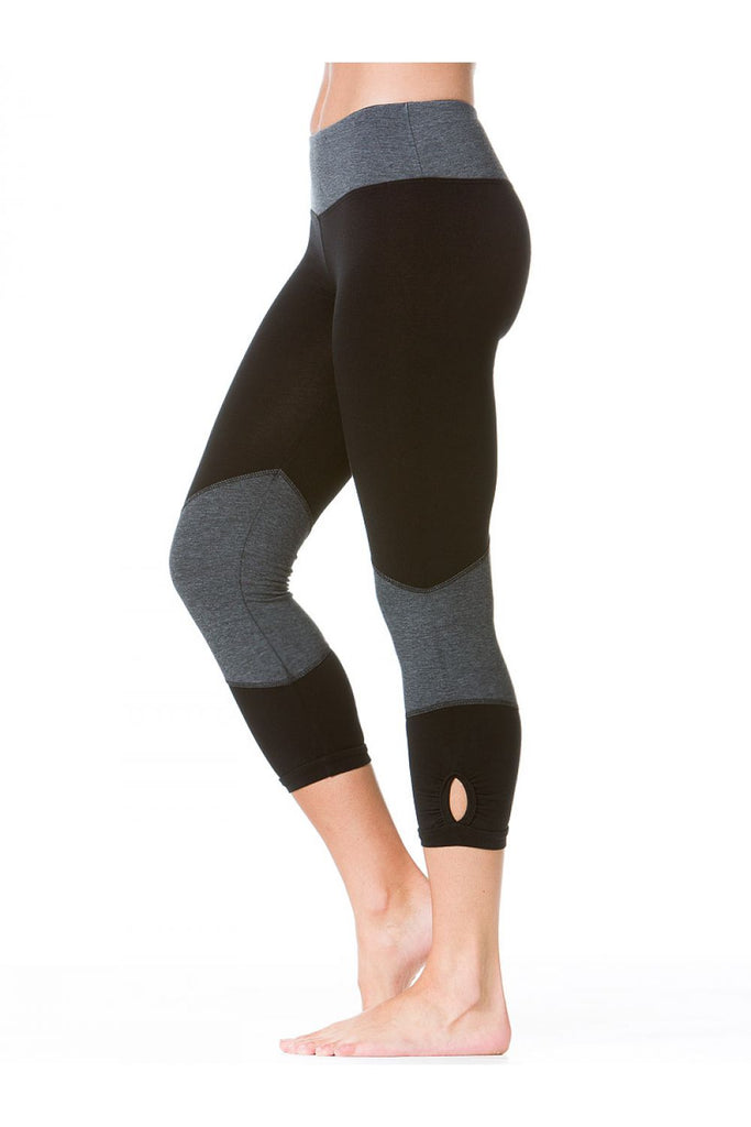 Flat Waist Keyhole Contrast Capris - Pranachic