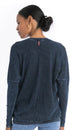 Long Sleeve Drape Back Tee in Baby Ribbed Cotton