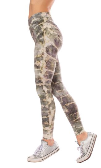 Hi Rise Ankle Leggings with Acid Spiral, Iceberg and Stormwash Tie Dyes