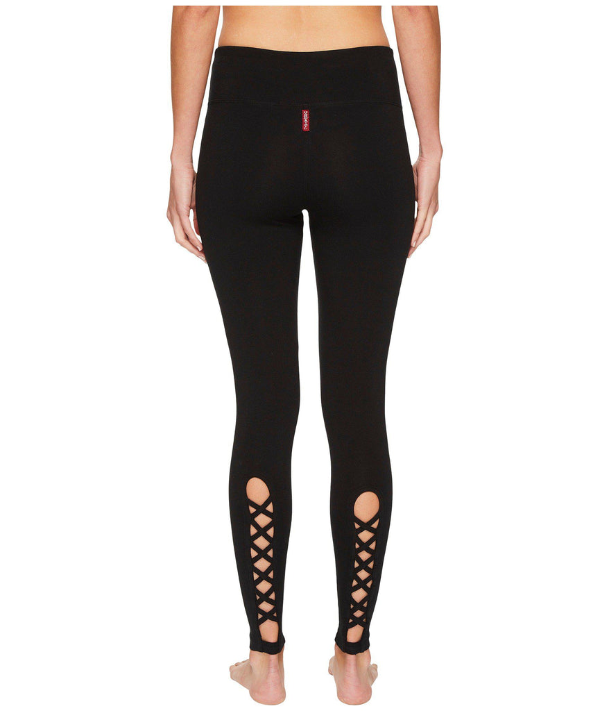 Flat Waist Lace Back Ankle Leggings - Pranachic