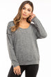 Long Sleeve Cross Back Brushed Heather Top