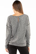 Long Sleeve Cross Back Brushed Heather Top