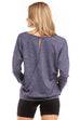 Long Sleeve Cross Back Brushed Heather Top