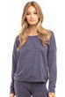 Long Sleeve Cross Back Brushed Heather Top