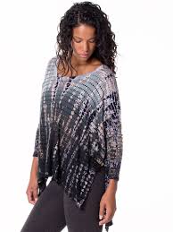 Holey Jersey Oversized 3/4 Sleeve Tunic - with Tie Dye - Pranachic