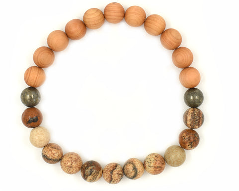 Hanuman Bracelet - Painted Jasper and Pyrite