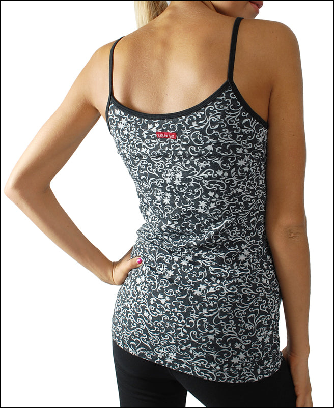 Scrolly Floral Sport Tank with Bra - SALE - Pranachic
