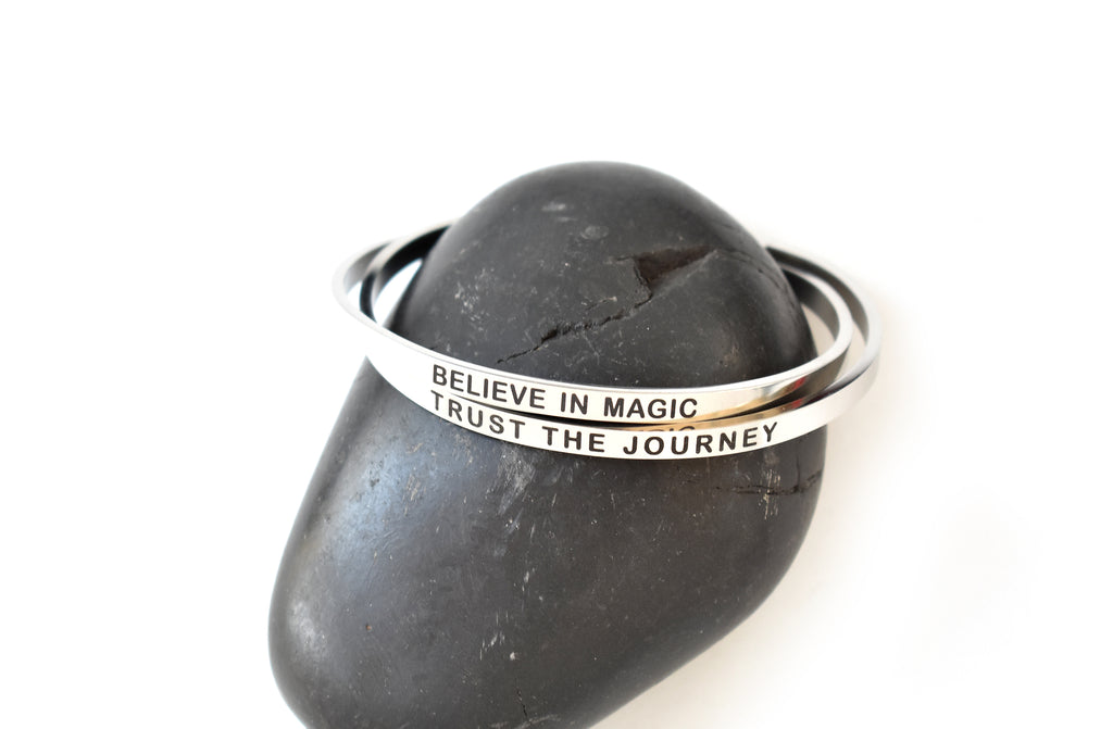 TRUST THE JOURNEY - Stainless Steel Cuff Bracelet for Women and Men - Pranachic