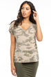 Slouchy V Neck T - with Camo Print