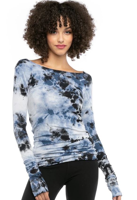 Long Skinny Tee with Storm Wash, Iceberg, Lizard and Electric Spiral Tie Dyes