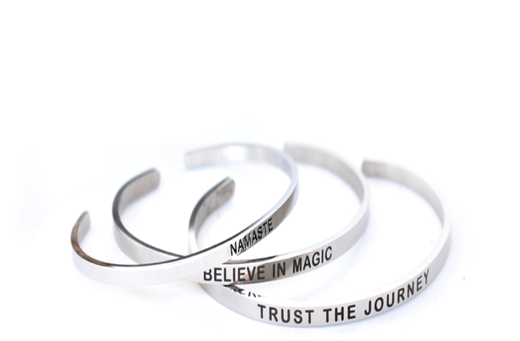 NAMASTE - Stainless Steel Cuff Bracelet for Women and Men - Pranachic