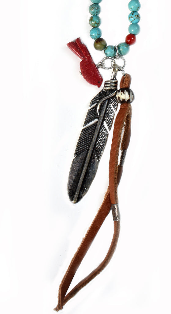 Zuni Sky - Turquoise Lariat with Charms