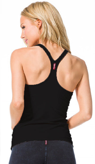 U Scoop Swimmers Tank with Bra - solid - Pranachic