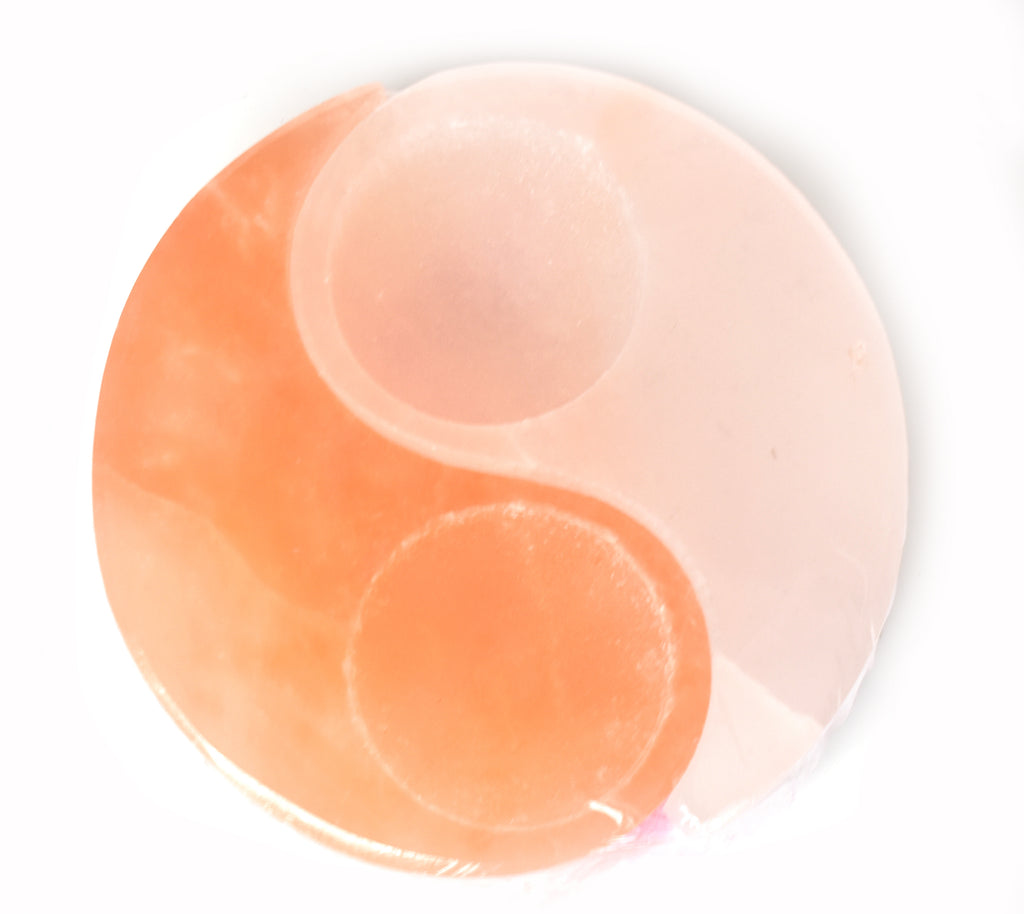 Yin Yang Selenite Tealight holders