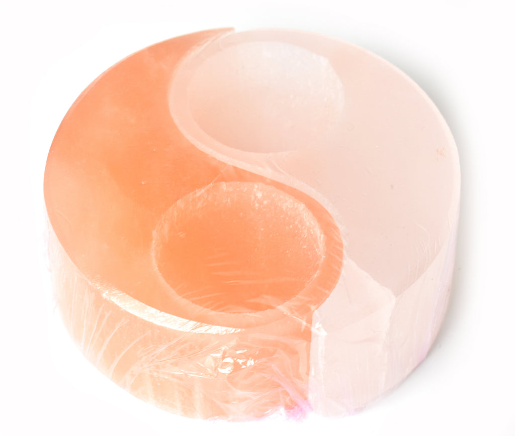 Yin Yang Selenite Tealight holders